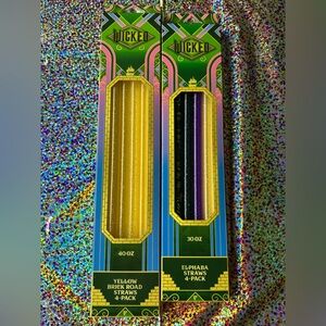Wicked yellow brick road straws and Elphaba straws collectible,brand new